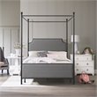 Hillsdale McArthur Metal/Fabric Upholstered Queen Canopy Bed in Black