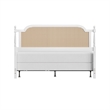 Hillsdale Melanie Coastal Wood and Cane King Headboard with Frame in White