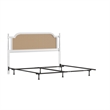 Hillsdale Melanie Coastal Wood and Cane King Headboard with Frame in White