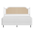 Hillsdale Melanie Coastal Wood and Cane King Headboard with Frame in White