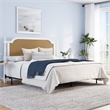 Hillsdale Melanie Coastal Wood and Cane King Headboard with Frame in White