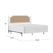 Hillsdale Melanie Coastal Wood and Cane King Headboard with Frame in White