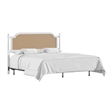 Hillsdale Melanie Coastal Wood and Cane King Headboard with Frame in White