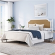 Hillsdale Melanie Coastal Wood and Cane King Headboard with Frame in White