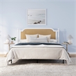 Hillsdale Melanie Coastal Wood and Cane King Headboard with Frame in White