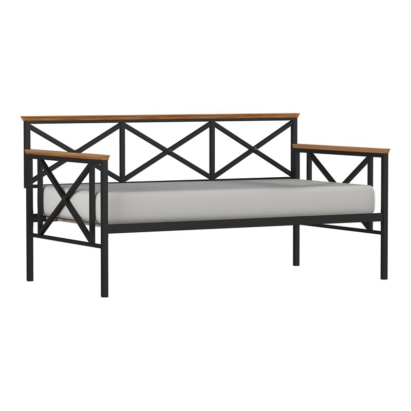 Hillsdale Ashford MidCentury Wood/Metal Twin Daybed in Black