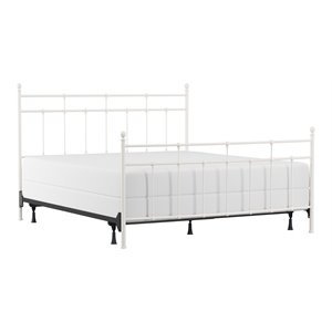 hillsdale providence coastal metal king size bed in soft white