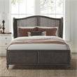 Hillsdale Sausalito Transitional Wood Queen Bed with Wing Back in Bronze