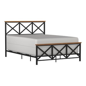 hillsdale ashford mid-century modern wood/metal full bed in black