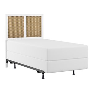 hillsdale serena coastal wood/metal twin size headboard and bed frame in white
