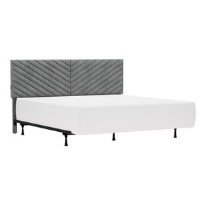 hillsdale crestwood wood/fabric upholstered king headboard with frame in gray