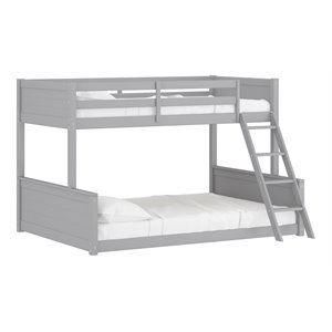 hillsdale capri coastal wood twin over full bunk bed with mattresses in gray