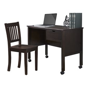 Hillsdale Schoolhouse 4.0 Contemporary Wood Desk and Chair in Brown