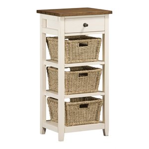 Hillsdale Tuscan Retreat Contemporary Wood Accent Table in Off white