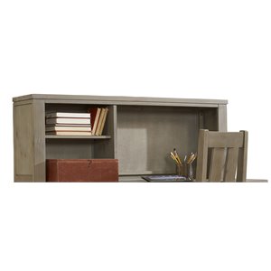 Hillsdale Highlands Transitional Wood/Solid Iron Desk Hutch in Driftwood