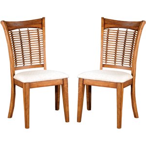 hillsdale furniture emerson wood parson dining chair in set of 2 in oyster beige