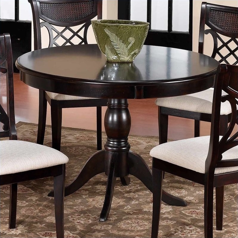 Hillsdale Glenmary Round Casual Dining Table in Dark ...