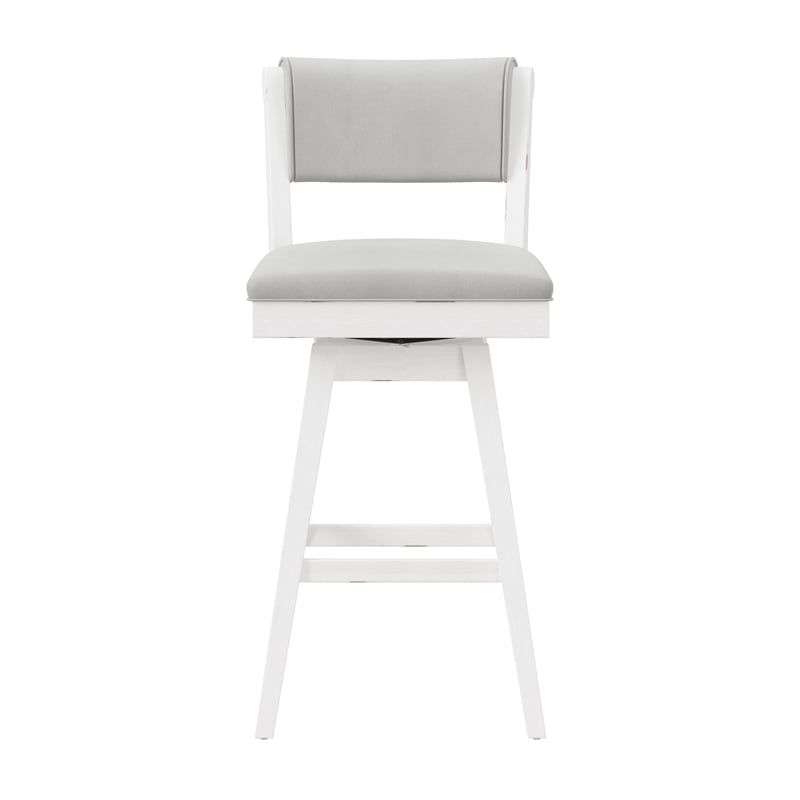 Hillsdale Furniture Clarion Wood and Upholstered Bar Height Swivel Stool White
