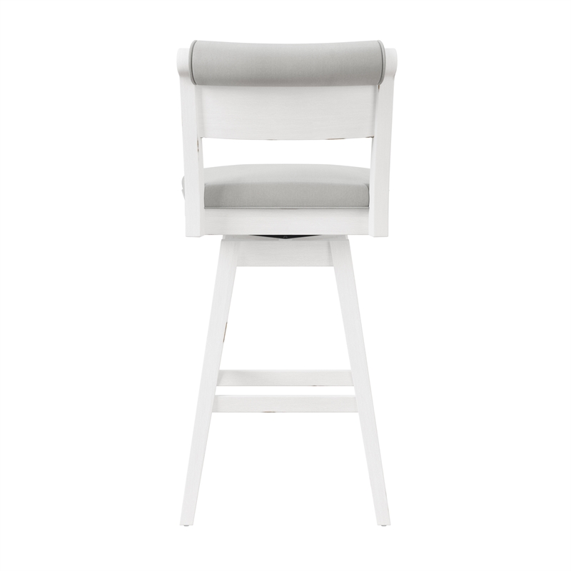 Hillsdale Furniture Clarion Wood and Upholstered Bar Height Swivel Stool White