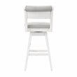 Hillsdale Furniture Clarion Wood and Upholstered Bar Height Swivel Stool White