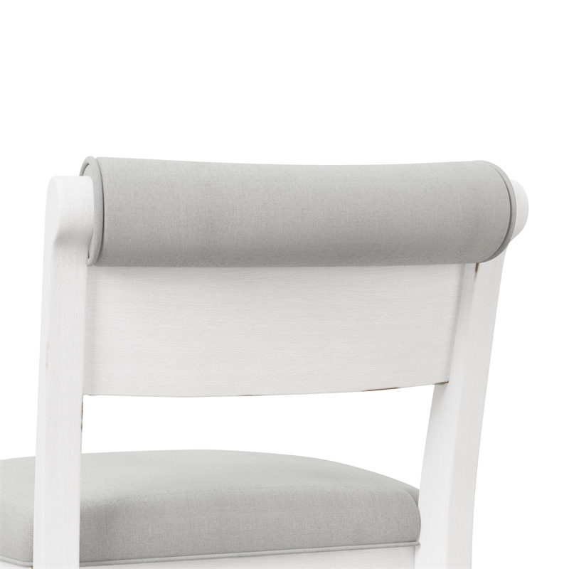 Hillsdale Furniture Clarion Wood and Upholstered Bar Height Swivel Stool White