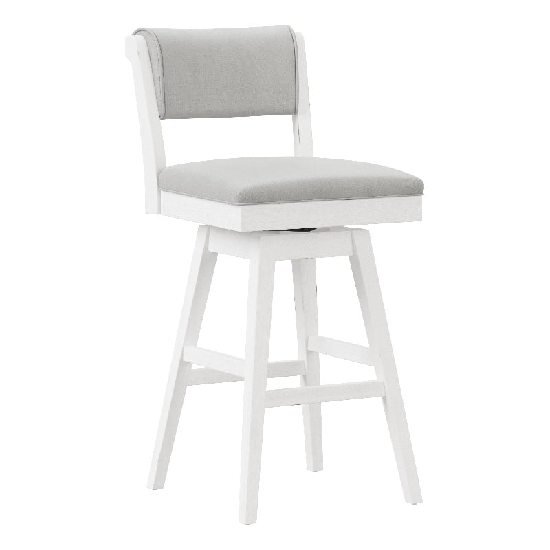 Hillsdale Furniture Clarion Wood and Upholstered Bar Height Swivel Stool White