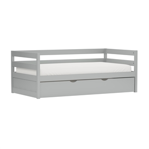 Hillsdale Kids and Teen Caspian Wood Daybed with Trundle Gray