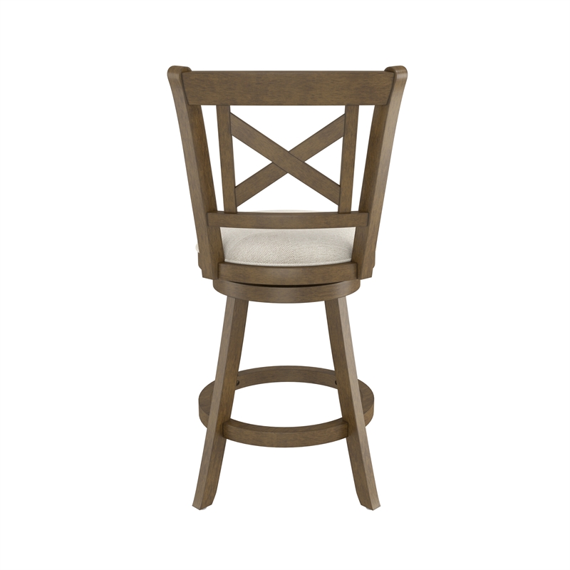 Hillsdale Furniture Hamlin Wood Counter Height Swivel Stool Brush Gray