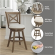 Hillsdale Furniture Hamlin Wood Counter Height Swivel Stool Brush Gray