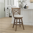 Hillsdale Furniture Hamlin Wood Counter Height Swivel Stool Brush Gray
