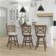 Hillsdale Furniture Hamlin Wood Counter Height Swivel Stool Brush Gray