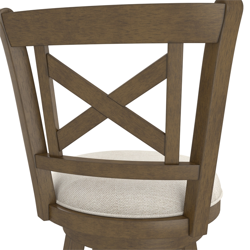 Hillsdale Furniture Hamlin Wood Counter Height Swivel Stool Brush Gray