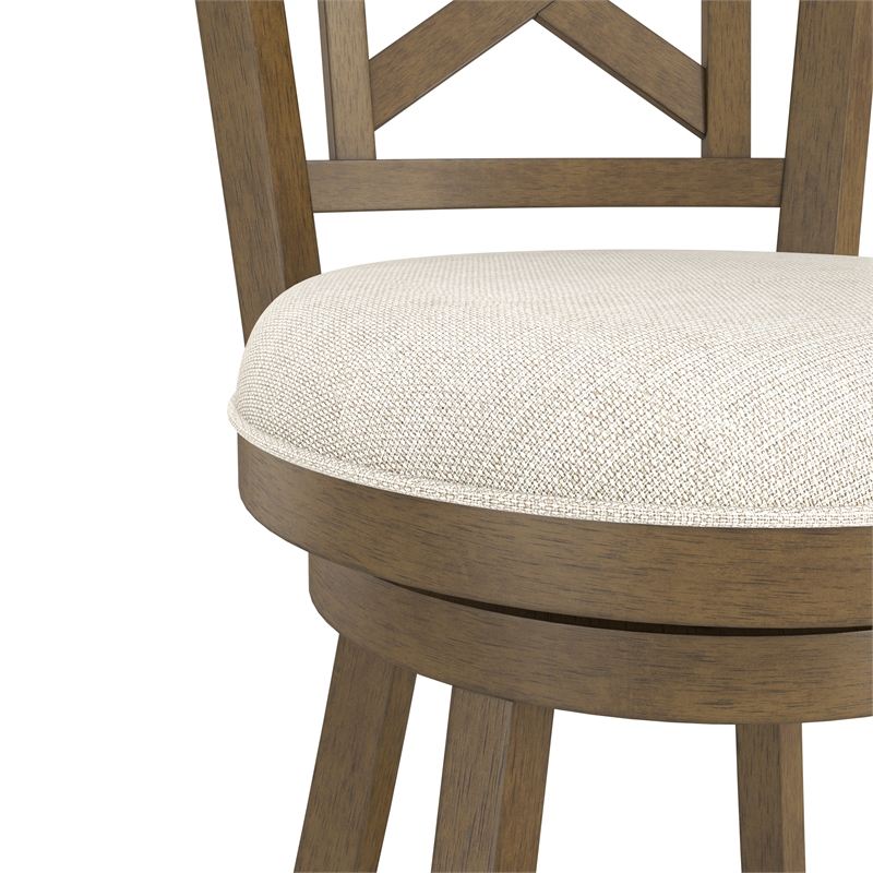 Hillsdale Furniture Hamlin Wood Counter Height Swivel Stool Brush Gray