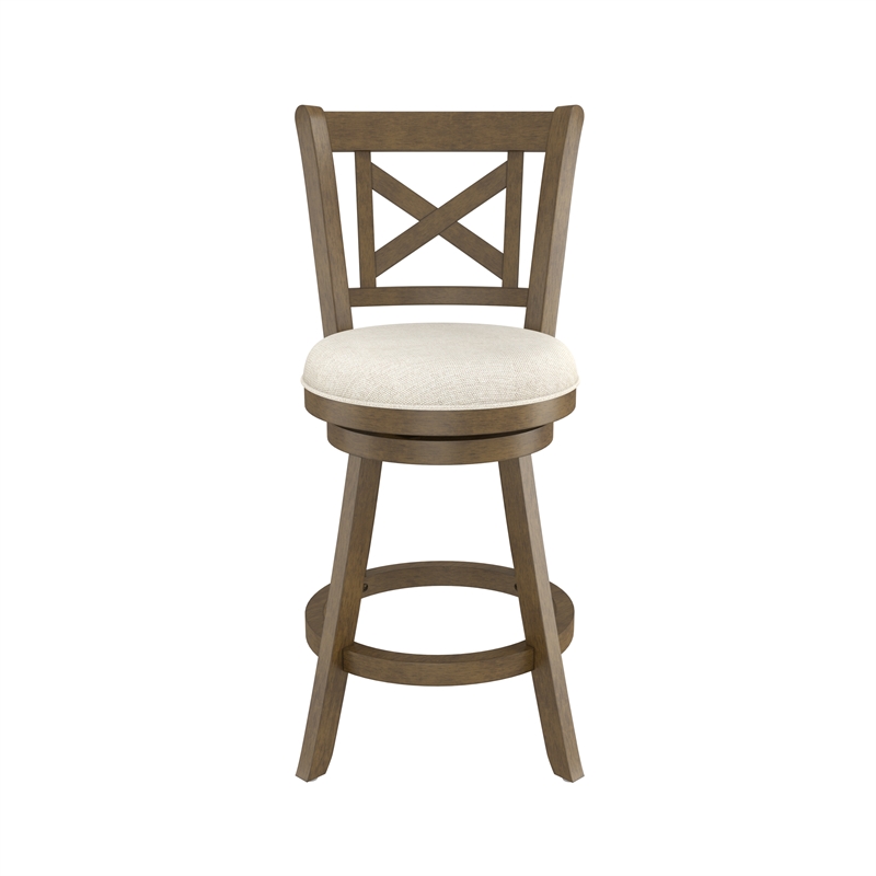 Hillsdale Furniture Hamlin Wood Counter Height Swivel Stool Brush Gray