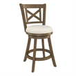 Hillsdale Furniture Hamlin Wood Counter Height Swivel Stool Brush Gray
