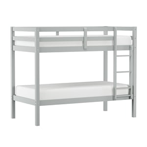 hillsdale kids and teen caspian wood twin over twin bunk bed gray