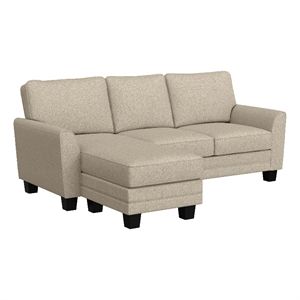 Hillsdale Matthew Fabric Upholstered Reversible Chaise Sectional Oatmeal Beige