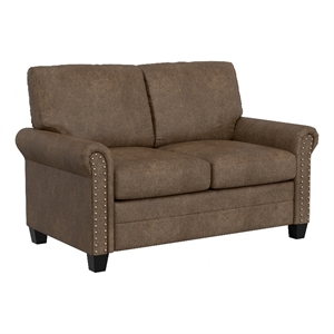 Hillsdale Furniture Barroway Fabric Upholstered Loveseat Antique Brown