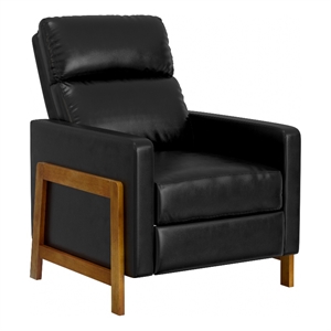 Hillsdale Furniture Garnett Modern Fabric Faux Leather Recliner Black