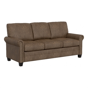 Hillsdale Furniture Barroway Fabric Upholstered Sofa Antique Brown