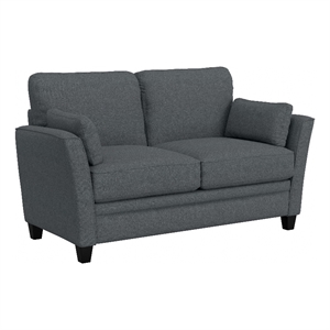 Hillsdale Grant River Fabric Upholstered Loveseat with 2 Pillows Gray