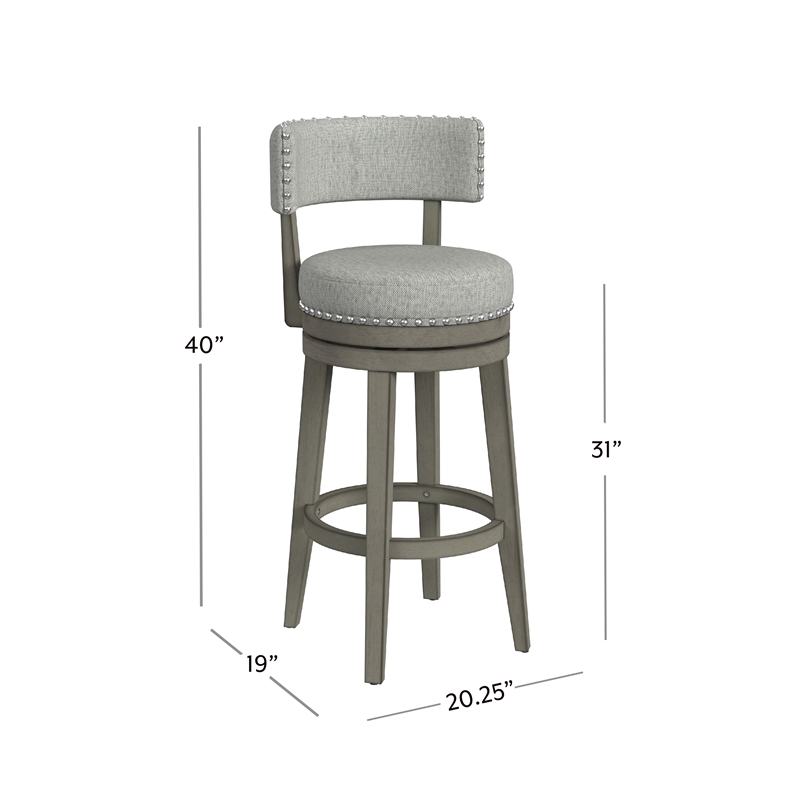 Hillsdale Furniture Lawton Wood Bar Height Swivel Stool Walnut