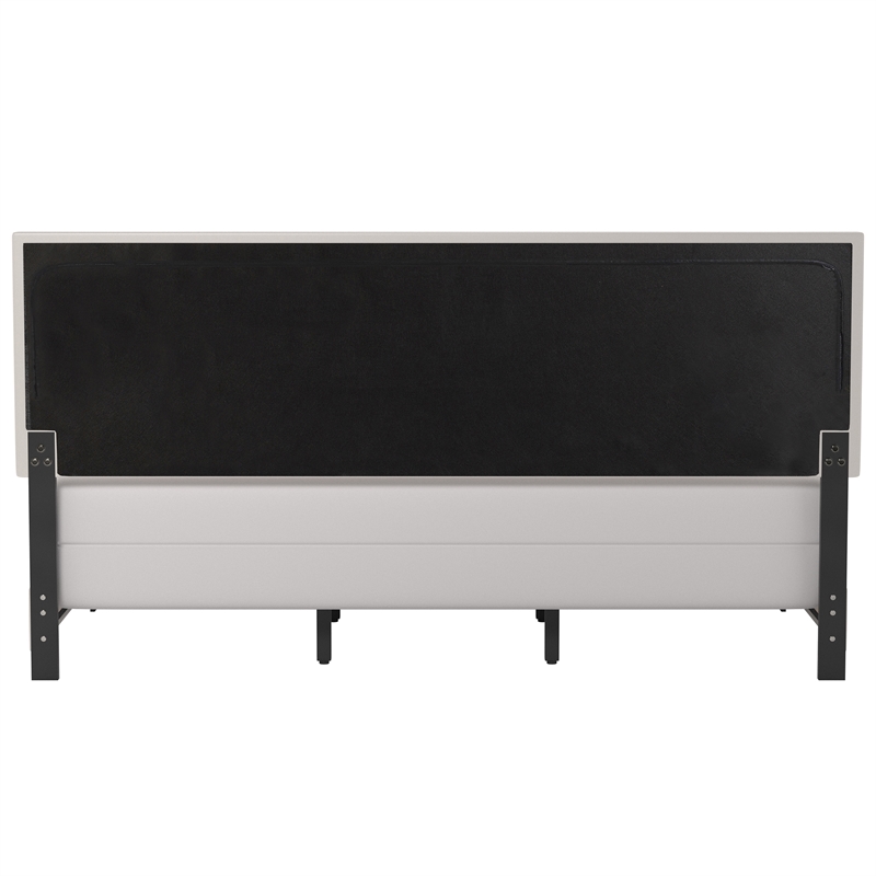 Hillsdale Gayle Nail Head Trim Upholstered King Bed White Faux Leather