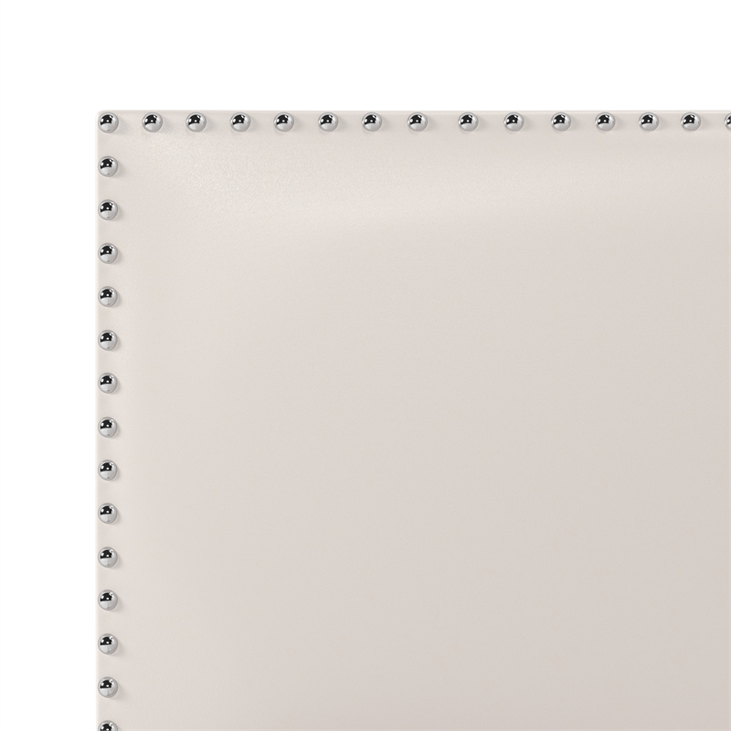 Hillsdale Gayle Nail Head Trim Upholstered King Bed White Faux Leather