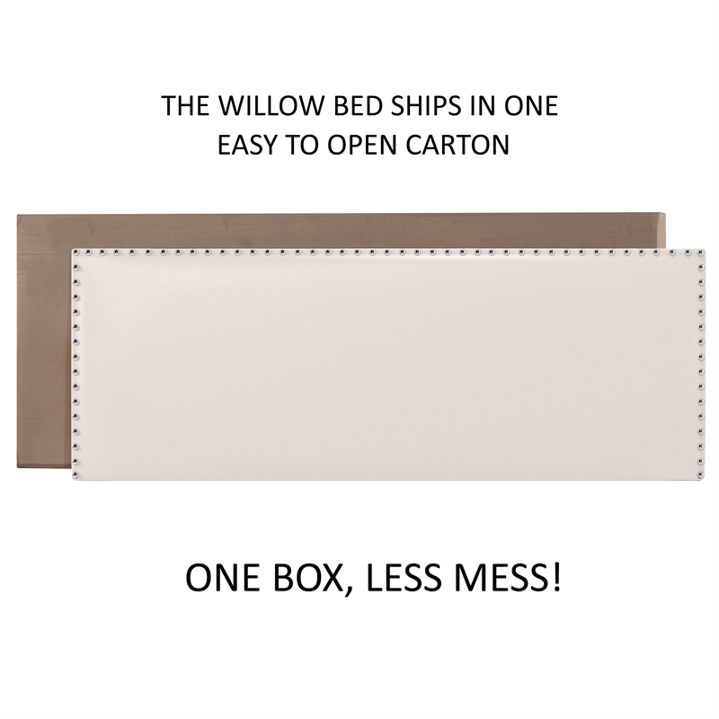 Hillsdale Gayle Nail Head Trim Upholstered King Bed White Faux Leather