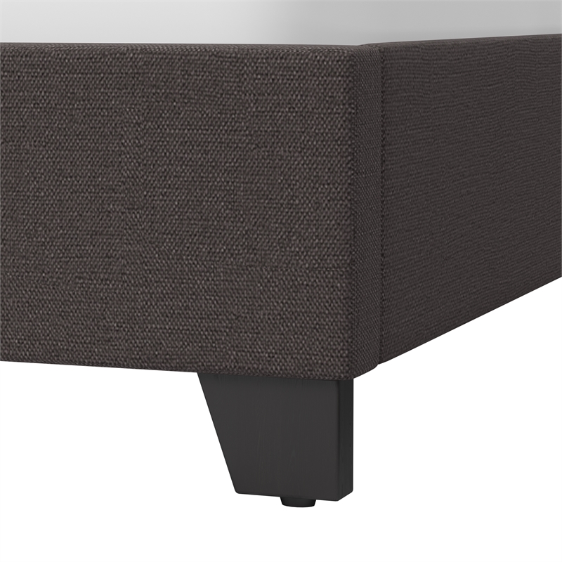 Hillsdale Gayle Nail Head Trim Queen Upholstered Bed Charcoal Gray Faux Leather