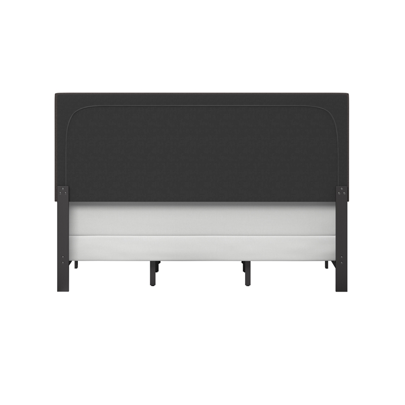 Hillsdale Gayle Nail Head Trim Queen Upholstered Bed Charcoal Gray Faux Leather