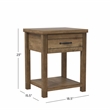 Hillsdale Milligan Wood Nightstand with 1 Drawer and Shelf Set of 2 Knotty Oak