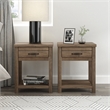 Hillsdale Milligan Wood Nightstand with 1 Drawer and Shelf Set of 2 Knotty Oak