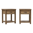 Hillsdale Milligan Wood Nightstand with 1 Drawer and Shelf Set of 2 Knotty Oak